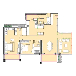 Runwal The Central Park Pimpri Chinchwad 2 BHK Floor Plan Image